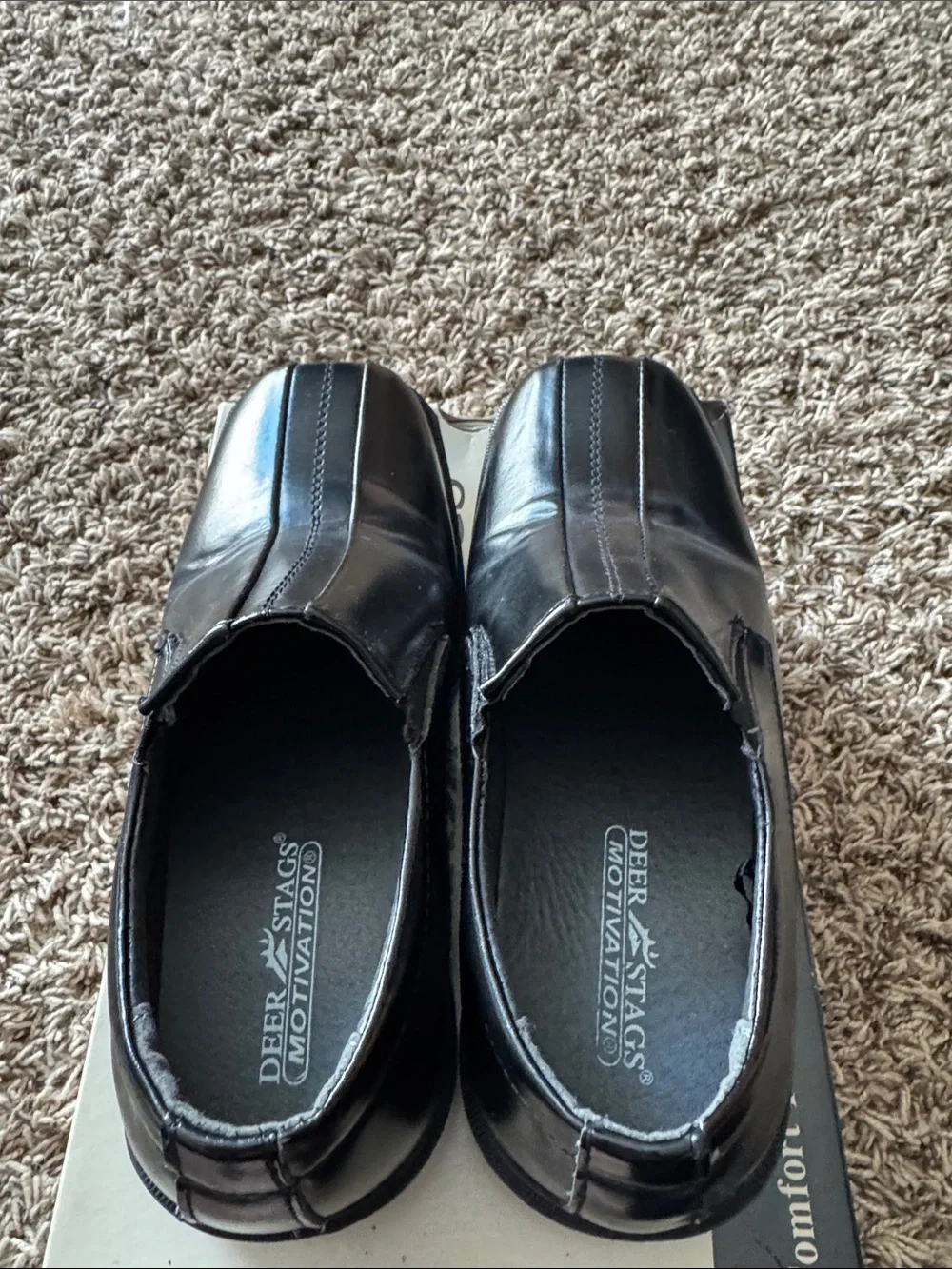 DEER STAGS Black Wings Slip-On Comfort Loafers